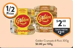 Foodworks Golden crumpets offer