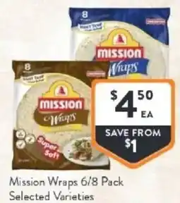Foodworks Mission wraps offer