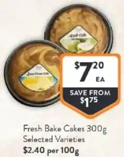 Foodworks Fresh bake cakes offer