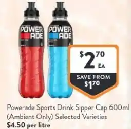 Foodworks Powerade Sports Drink Sipper Cap offer