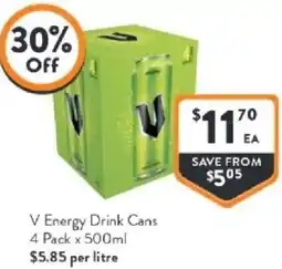 Foodworks V Energy Drink Cans offer