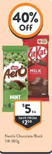 Foodworks Nestlé Chocolate Block offer