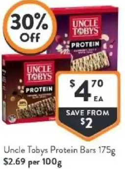 Foodworks Uncle tobys protein bars offer