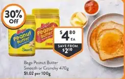 Foodworks Bega peanut butter smooth or crunchy offer