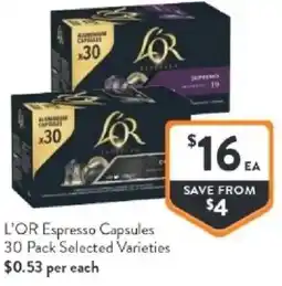 Foodworks L'or espresso capsules offer