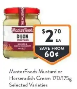 Foodworks Masterfoods mustard or horseradish cream offer