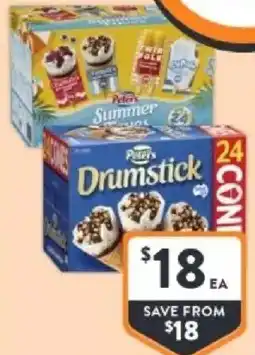 Foodworks Peters vanilla, mixed drumstick or summer faves offer