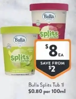 Foodworks Bulla splits tub 11 offer