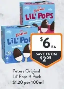 Foodworks Peters original lil' pops offer