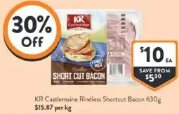 Foodworks Kr castlemaine rindless shortcut bacon offer