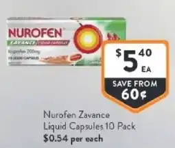 Foodworks Nurofen zavance liquid capsules offer