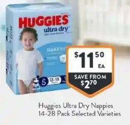 Foodworks Huggies ultra dry nappies offer