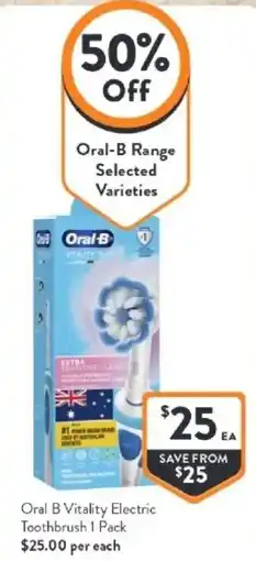 Foodworks Oral b vitality electric toothbrush offer