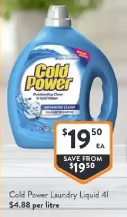 Foodworks Cold power laundry liquid offer