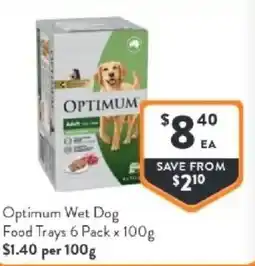 Foodworks Optimum wet dog food trays offer