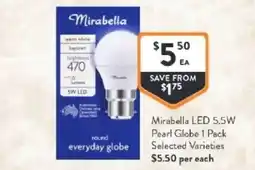 Foodworks Mirabella led 5.5w pearl globe offer