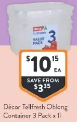 Foodworks Décor tellfresh oblong container offer