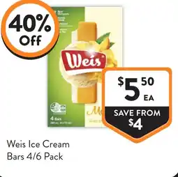 Foodworks Weis Ice Cream Bars offer