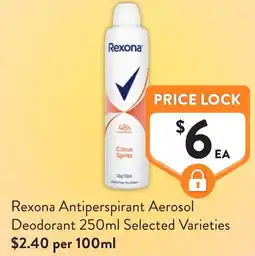 Foodworks Rexona antiperspirant aerosol deodorant offer