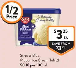 Foodworks Streets blue ribbon ice cream tub offer