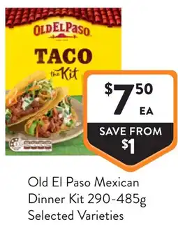 Foodworks Old el paso mexican dinner kit offer