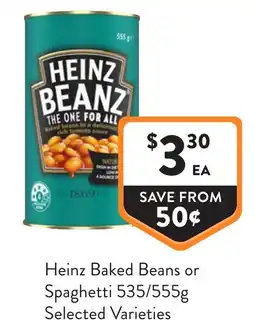 Foodworks Heinz baked beans or spaghetti offer