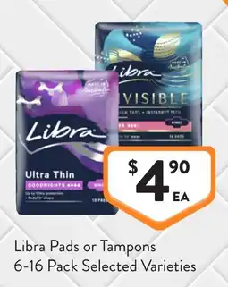 Foodworks Libra pads or tampons offer