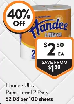 Foodworks Handee ultra paper towel offer
