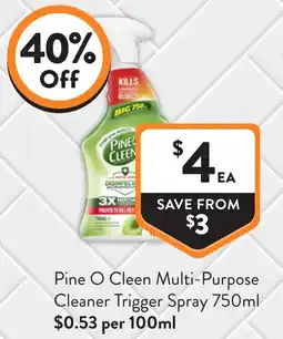 Foodworks Pine o cleen multi-purpose cleaner trigger spray offer