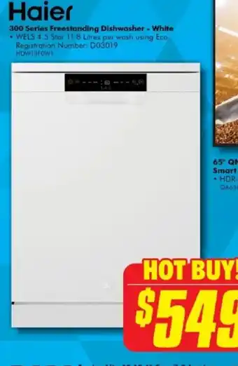 Haier freestanding dishwasher - white