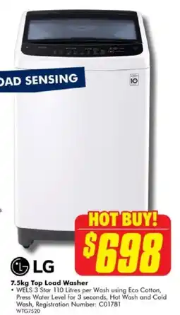 The Good Guys 7.5kg top load washer offer