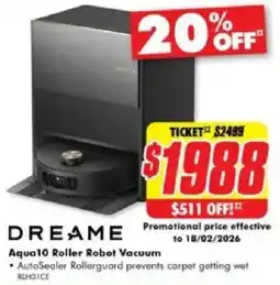 The Good Guys Aqua10 roller robot vacuum offer