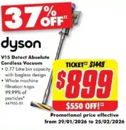 The Good Guys V15 detect absolute cordless vacuum offer