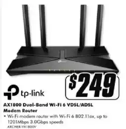 The Good Guys Ax1800 dual-band wi-fi 6 vdsl/adsl modem router offer