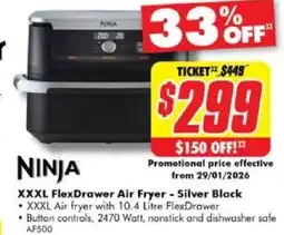 The Good Guys Xxxl flexdrawer air fryer - silver black offer