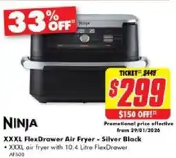 The Good Guys Xxxl flexdrawer air fryer - silver black offer