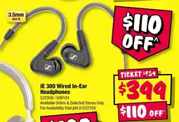 JB Hi-Fi Ie 300 wired in-ear headphones offer