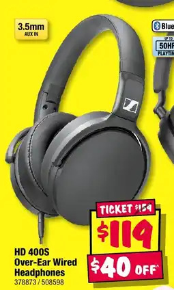 JB Hi-Fi Hd 400s over-ear wired headphones offer
