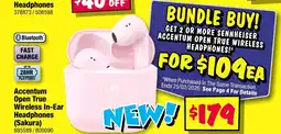 JB Hi-Fi Accentum open true wireless in-ear headphones (sakura) offer