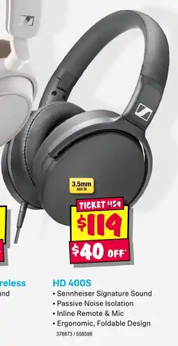 JB Hi-Fi Hd 400s offer