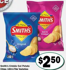 Friendly Grocer Smith's crinkle cut potato chips offer