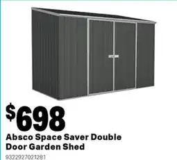 Mitre 10 Absco space saver double door garden shed offer