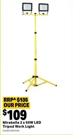 Mitre 10 Mirabella led tripod work light offer
