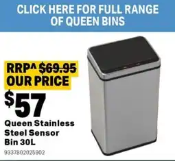 Mitre 10 Queen stainless steel sensor bin offer