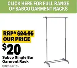 Mitre 10 Sabco single bar garment rack offer