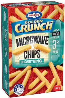 IGA Birds Eye Golden Crunch Microwave Chips Selected Varieties offer