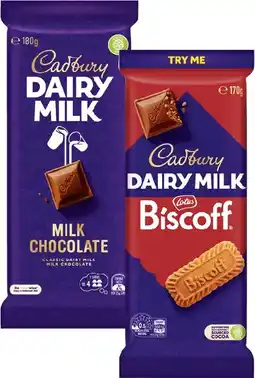 IGA NEW Cadbury Chocolate Blocks 150‑190g Selected Varieties offer