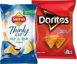 IGA Smith’s Thinly Cut Chips 175g or Doritos Corn Chips 150‑170g Selected Varieties offer