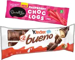 IGA Kinder Bueno 39‑43g or Darrell Lea Choc Logs 3 Pack Selected Varieties offer