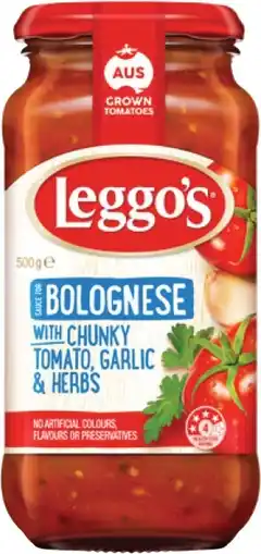 IGA Leggo’s Pasta Sauce 490‑500g Selected Varieties offer
